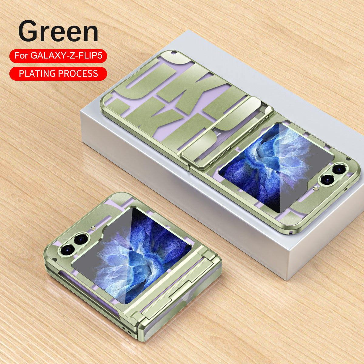 Electroplating Samsung Galaxy Z Flip5 Case With transparent hinge all-inclusive drop-proof protective Case
