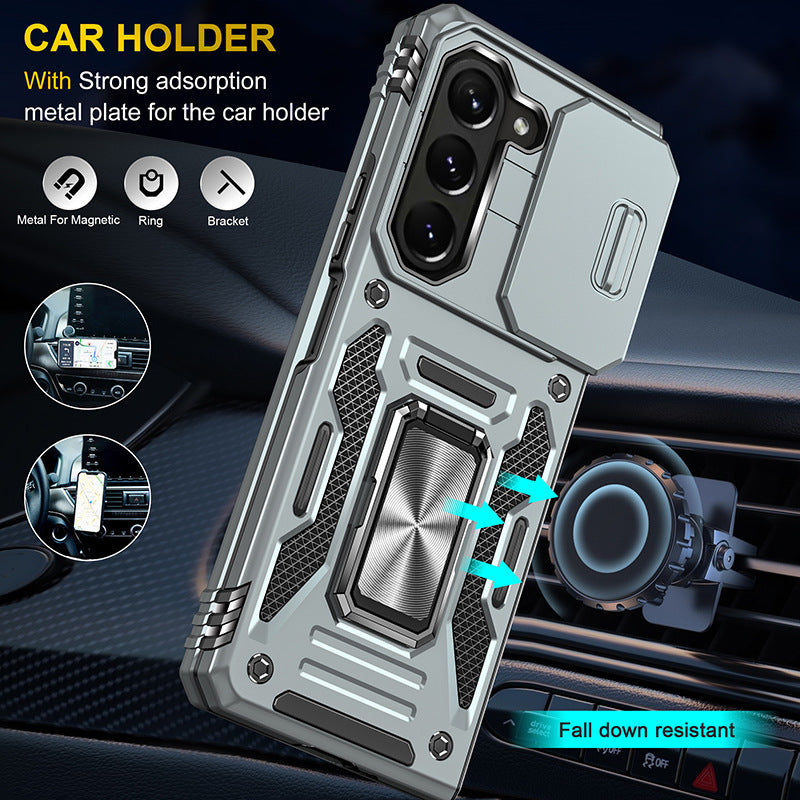 Samsung Galaxy Z Fold5 Case Armor Heavy Duty Shell Magnetic Car Holder and Lens Slide(Pre-sell)