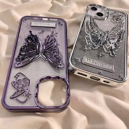 Three-dimensional Butterfly Stand iPhone15 Pro Max Phone Case