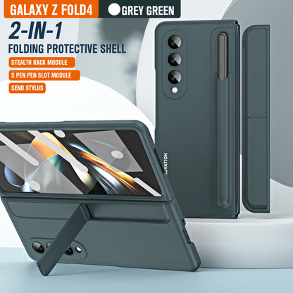 Samsung Galaxy Z Fold 5 Case with Tempered Glass Protector and Detachable Pen Slot