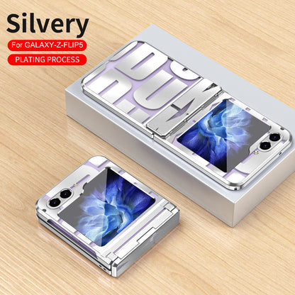 Electroplating Samsung Galaxy Z Flip5 Case With transparent hinge all-inclusive drop-proof protective Case