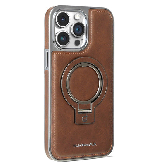 Luxurious Leather Protective Cover With Magnetic Bracket For iPhone