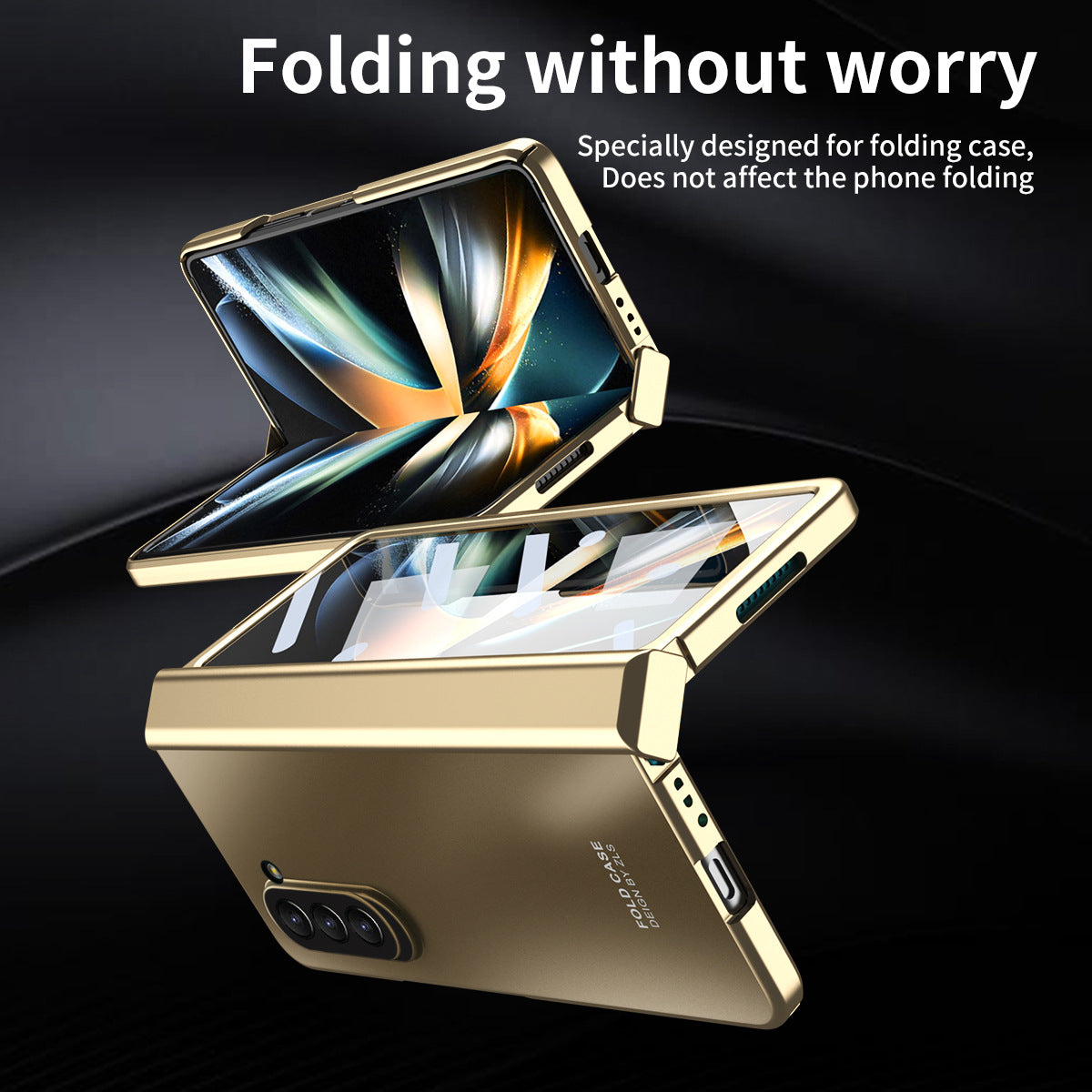 Electroplating All-inclusive Drop-proof Galaxy Z Fold5 Case with Screen Protector