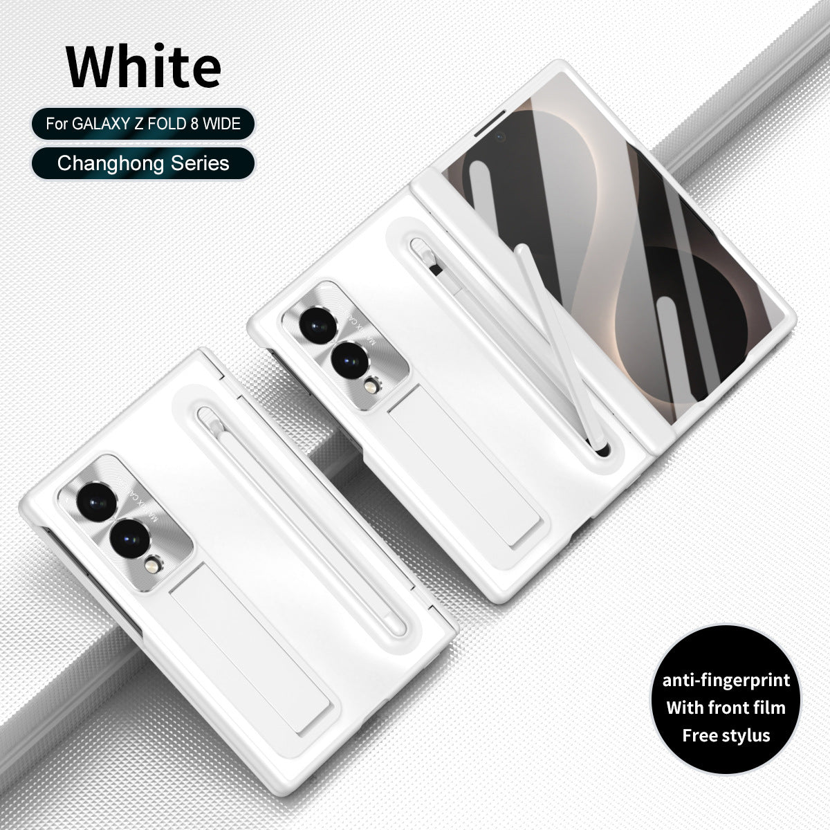Armor Golden Electroplated Phone Case With Built-in Tempered Glass & Pen Tray For Galaxy Z Fold 8/7/6/5/4 Wide Ultra
