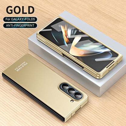 Anti-fingerprint Electroplating Galaxy Z Fold5 Case with Phone Front Screen Protector