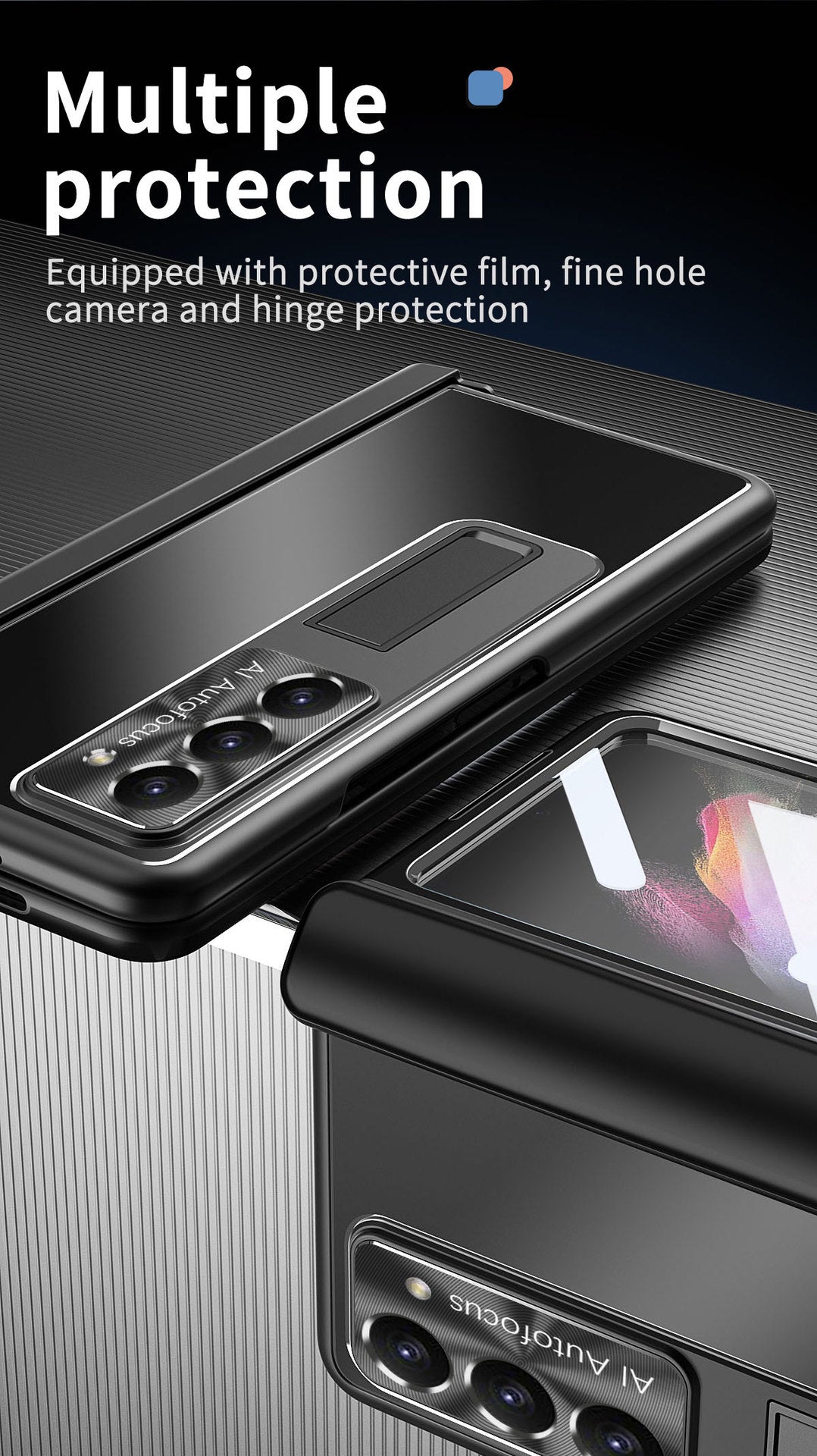Samsung Z Fold5/Fold4/Fold3 Aluminum Alloy Case With Hinge Protective case & Pen Slot Free Stylus