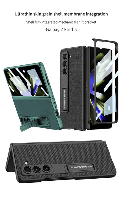 Leather Samsung Galaxy Z Fold5 Case With Film Kickstand