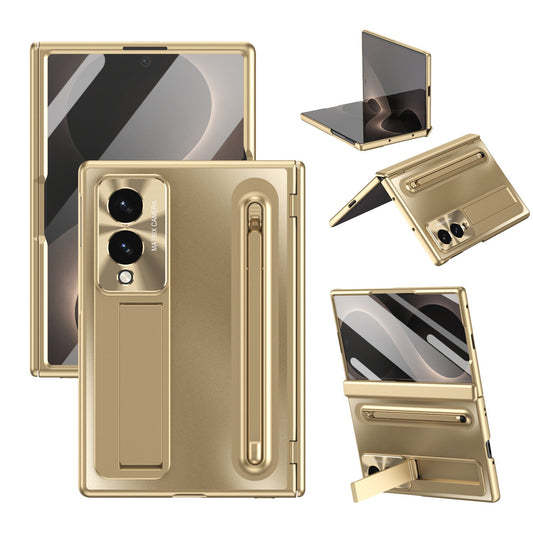 Armor Electroplated Phone Case With Pen Tray & Stylus & Glass Film For Galaxy Z Fold 8/7/6/5/4