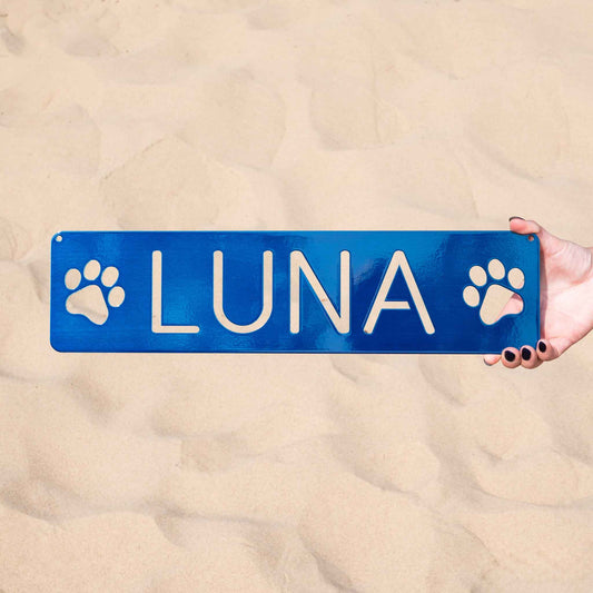 Pet Name Plaque with Paws