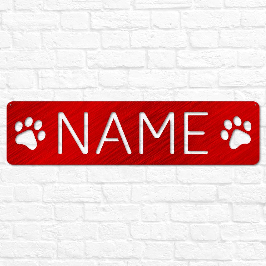 Pet Name Plaque with Paws