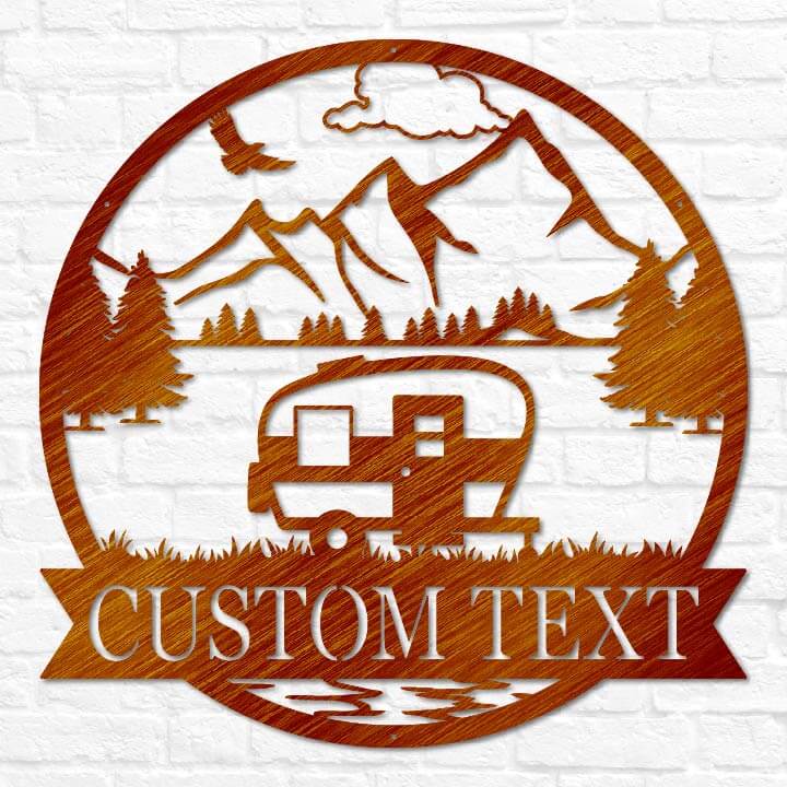 Retro Camper Outdoor Monogram