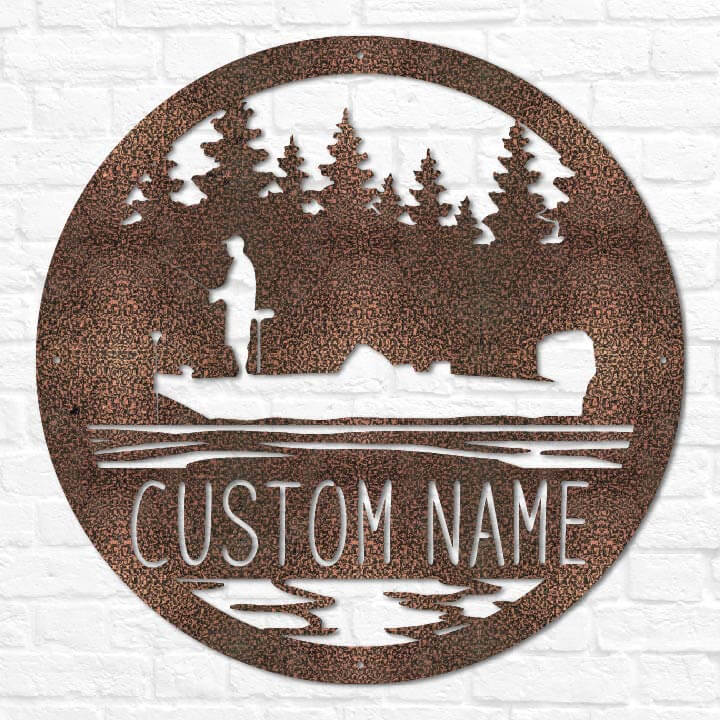 Bass Fishing Scene Monogram