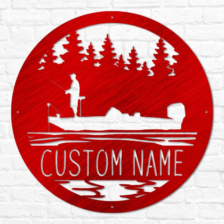 Bass Fishing Scene Monogram