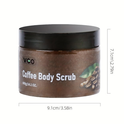 VGO Coffee Body Scrub - Fine Sea Salt Scrub Granules - Hydrating And Nourishing Suitable For All Skin Types 400g/14.1oz