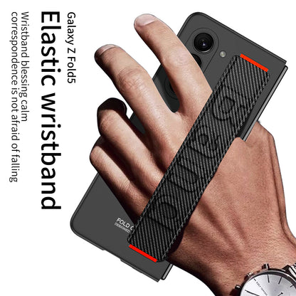 Ultra-Slim Samsung Galaxy Z Fold 5 Case with Front Screen Tempered Glass Protector & Wrist Band
