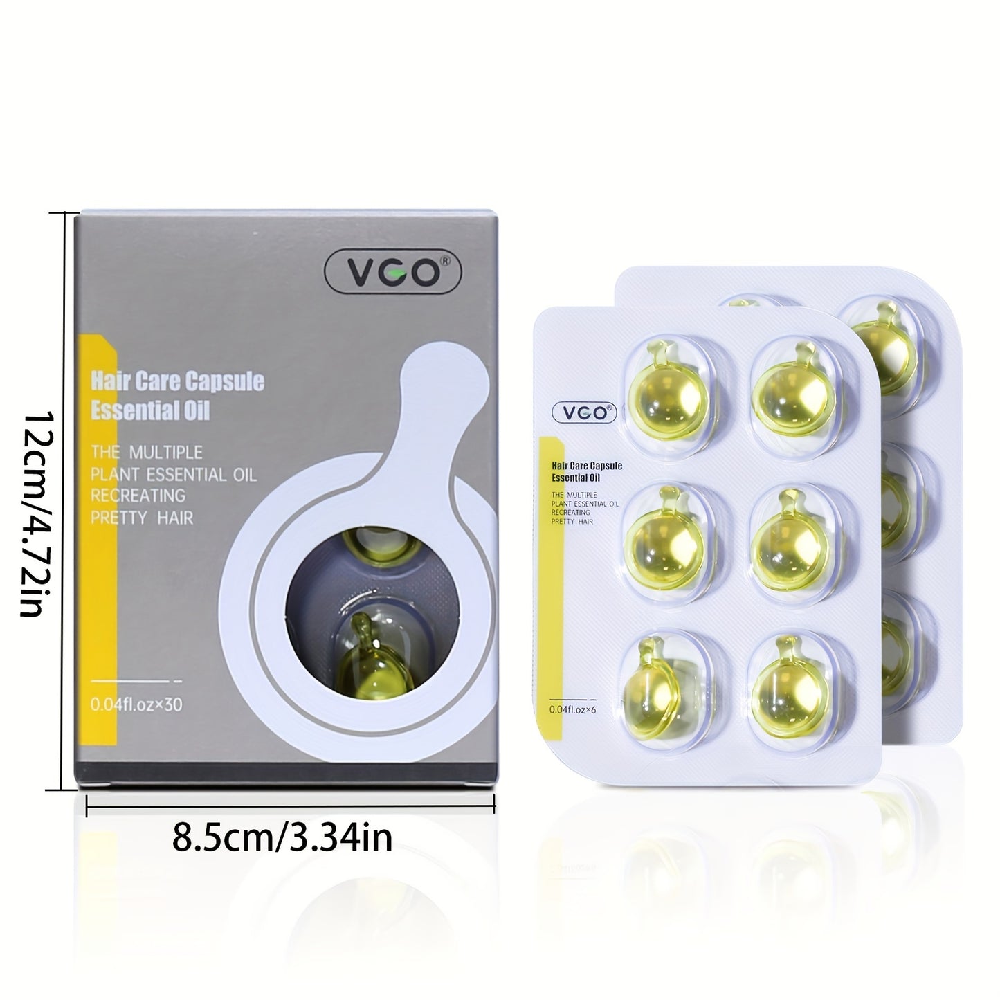 VGO HAIR CARE Capsule ESSENTIAL Oil Contains Olive Oil, Sunflower Seed Oil And Other Ingredients To Nourish Hair Suitable For Damaged Hair Small And Portable 0.04fl.oz.*30