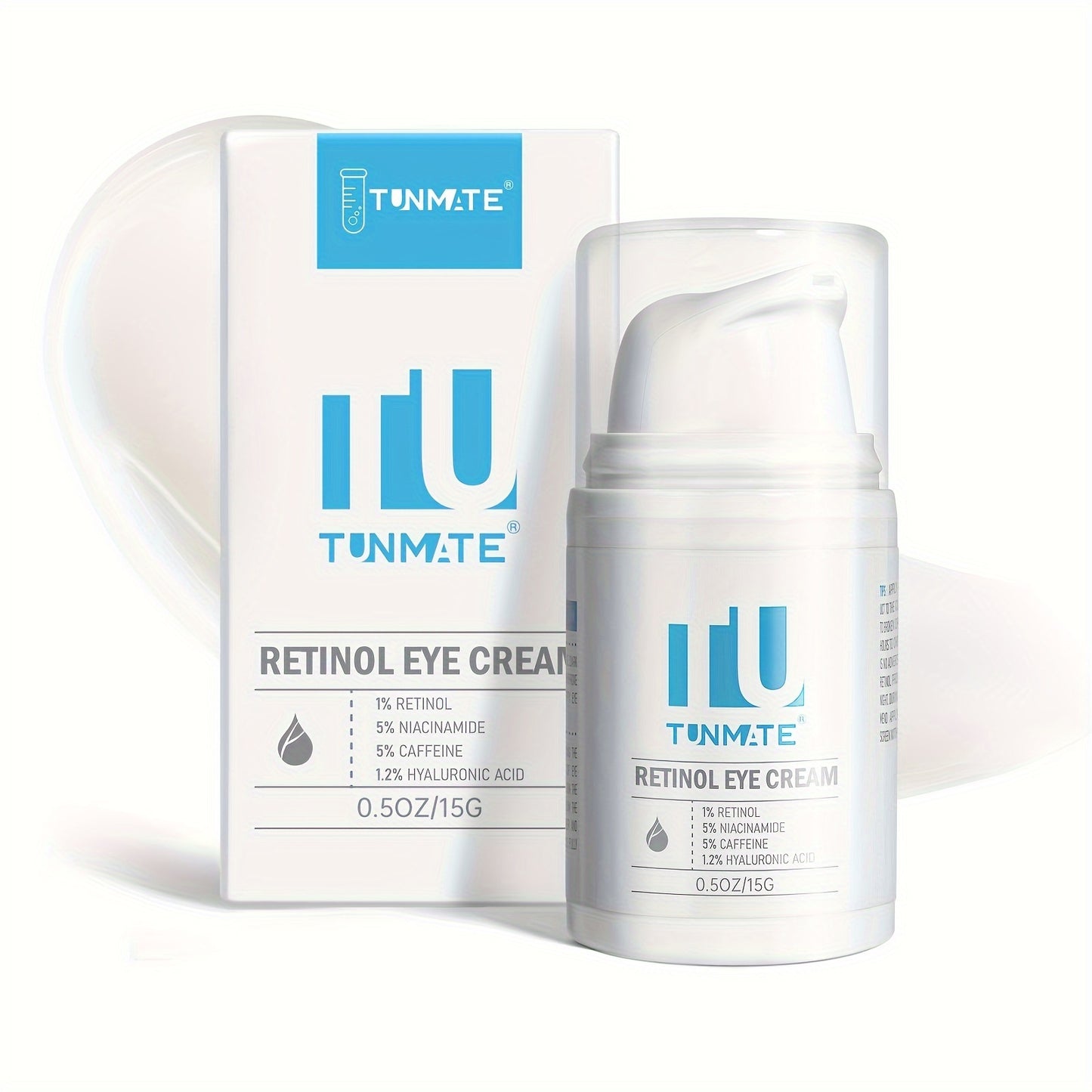 Tunmate Retinol Eye Cream | Contains Retinol And Hyaluronic Acid | Improves The Appearance Of Eye Skin, Moisturizes The Skin, Reduces The Appearance Of Dry Lines, And Makes The Eye Skin Feel Firmer, | Eye Moisturizer | American Brand & 15g-0.5oz