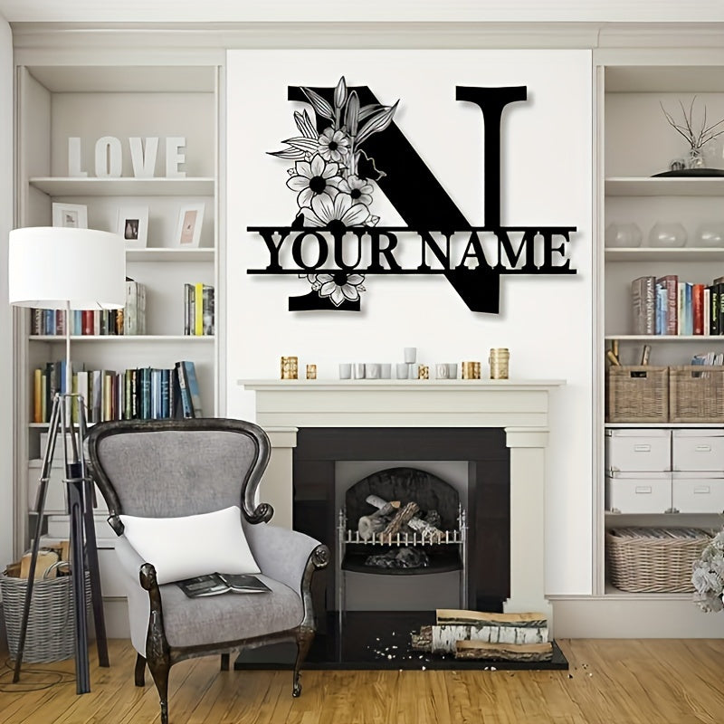 Custom Metal Plaque Family Name Sign  Personalized Split Letter Sign