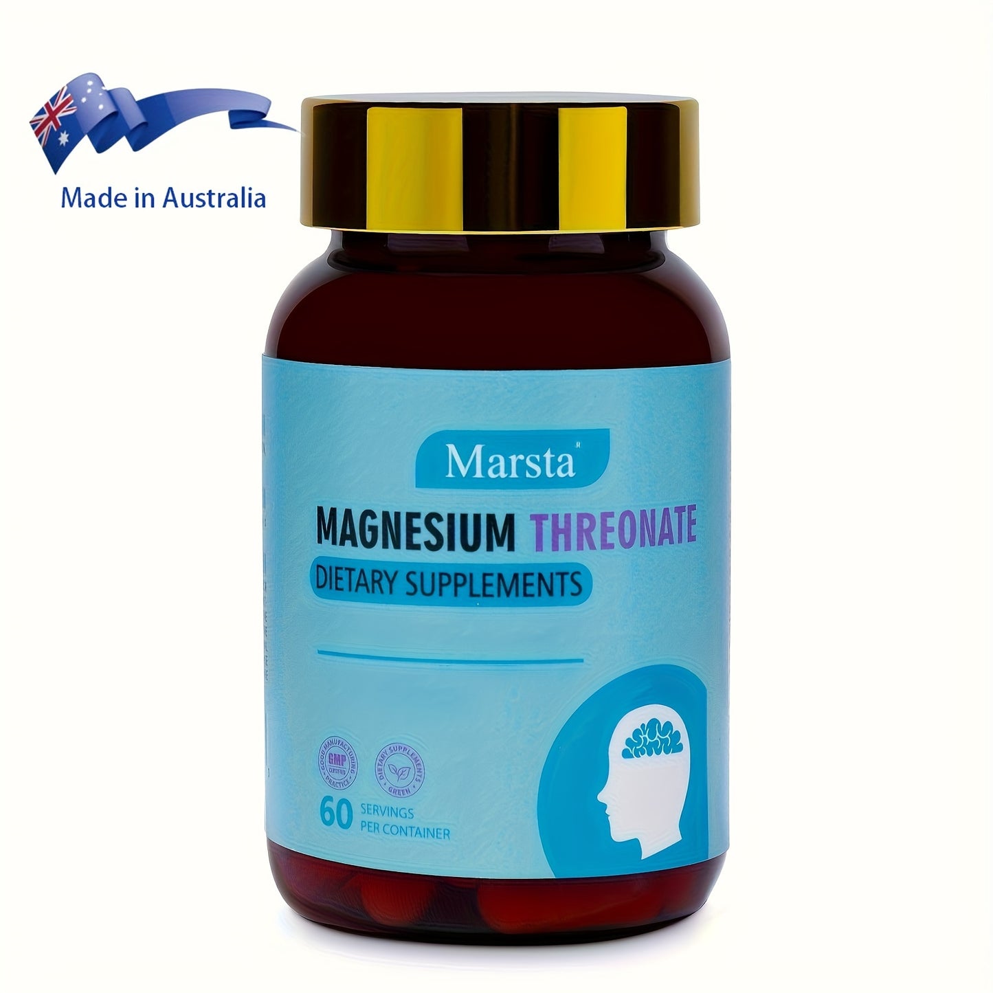 Marsta Magnesium Threonate Capsules 1 Bottle 60 Capsules Rich In Magnesium Threonate, Vegetable Cellulose, Microcrystalline Cellulose, Stearic Acid And Other Ingredients Twice A Day, One Capsule Each Time