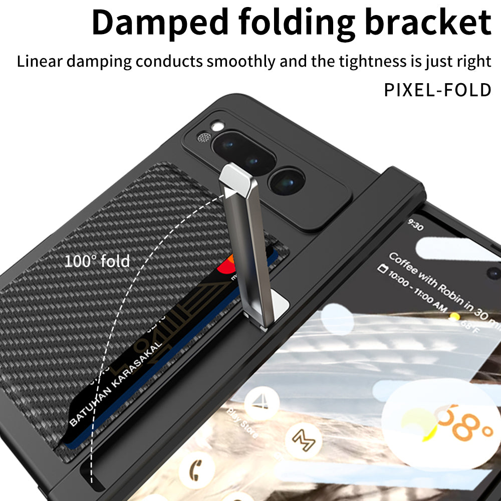 Magnetic Folding All-inclusive Leather Case With Tempered Film For Google Pixel Fold With Damped Folding Bracket & Card Holder