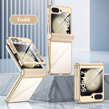 Electroplated Fully Enclosed Hinge with Front Film Samsung Galaxy Z Flip5 Case