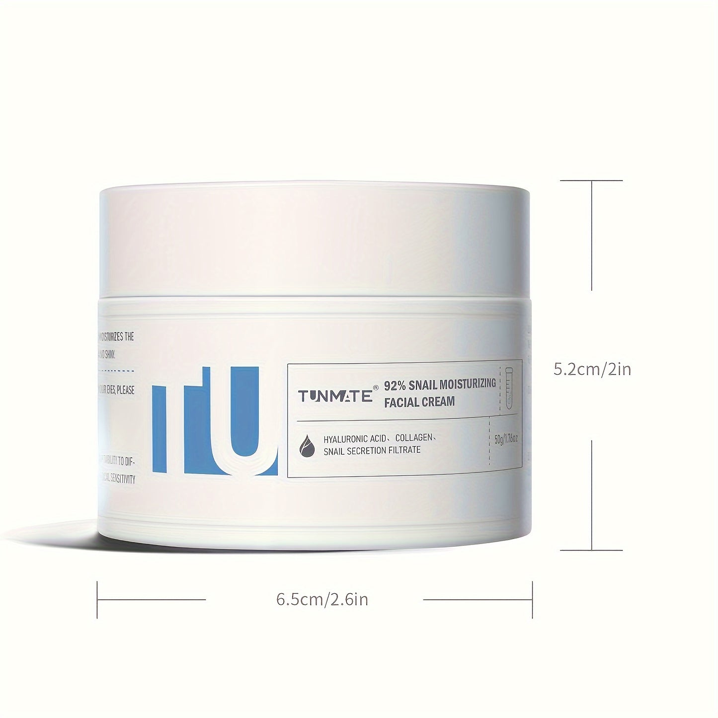 Tunmate 92% Snail Moisturizing Cream | Contains Snail Secretion Extract And Hyaluronic Acid | Improves Skin Texture, Evens Skin Tone, And Intensively Moisturizes | Facial Moisturizer | 50g-1.76oz & American Brand