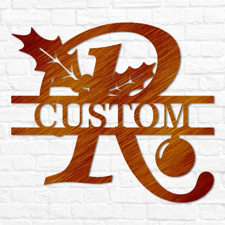 Christmas Split Letter Monogram