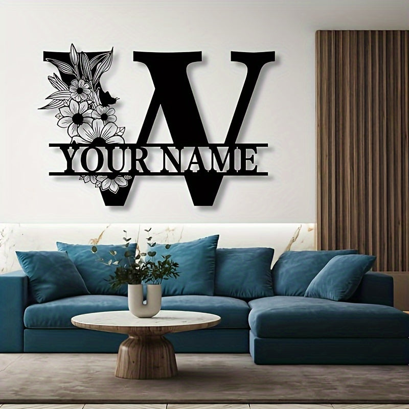 Custom Metal Plaque Family Name Sign  Personalized Split Letter Sign