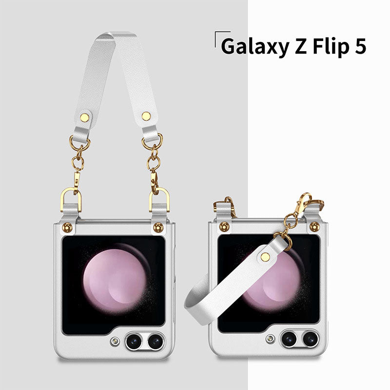 Luxury Samsung Z Filp5 Phone Case With Portable Wrist Rope