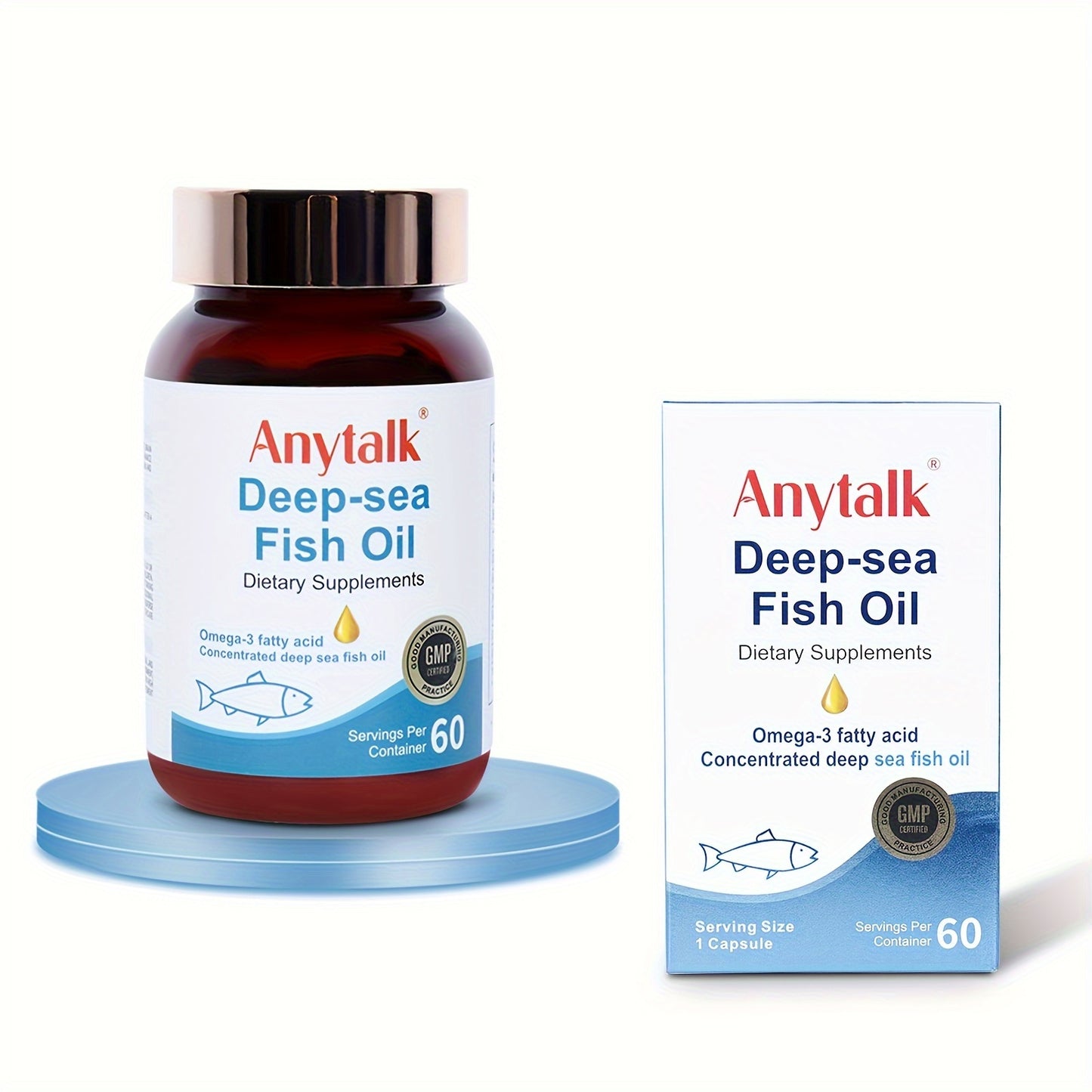 Anytalk Deep-sea Fish Oil Softgel Contains Omega-3 Fatty Acids, Concentrated Deep-sea Fish Oil, Vitamin E Oil, Purified Water, Gelatin, Glycerin