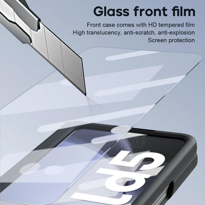 Anti-fall Protective Leather Phone Case With Invisible Bracket and Film For Samsung Galaxy Z Fold5 Fold4 - Mycasety Mycasety