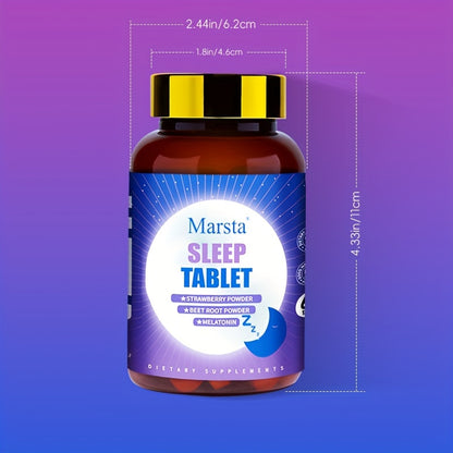 Marsta Sleep Tablets | Contains 99% Melatonin, Has The Effect Of Regulating Sleep And Calming The Mind | Take One Tablet Before Bedtime | 60 Tablets Per Bottle | Made In Australia