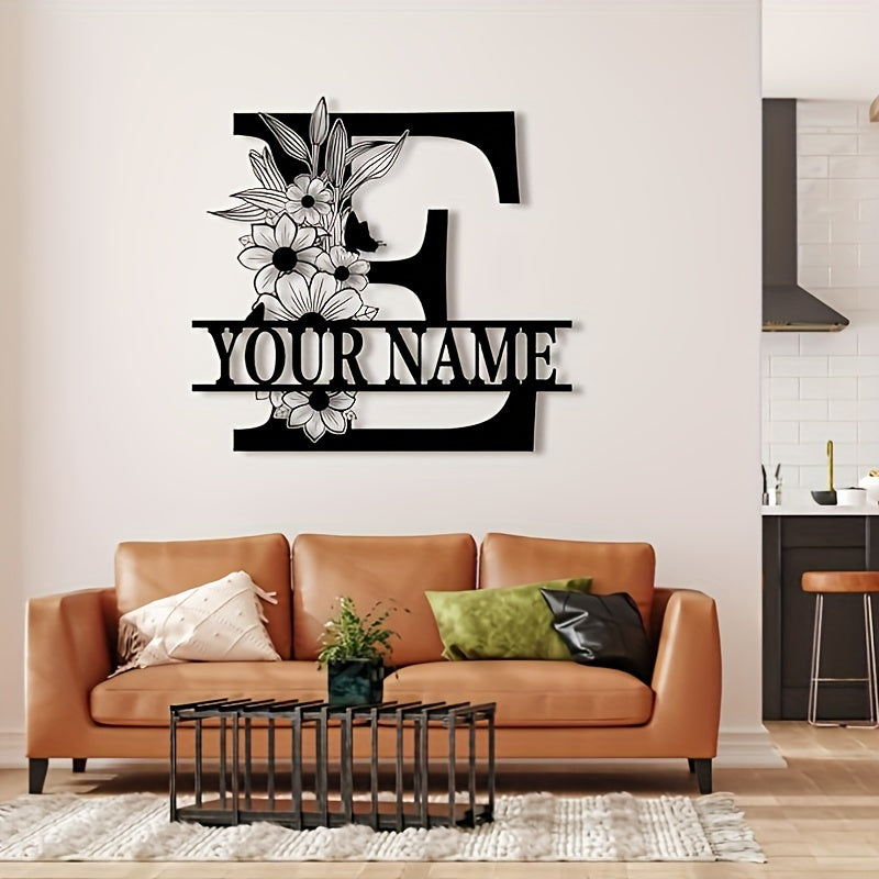 Custom Metal Plaque Family Name Sign  Personalized Split Letter Sign