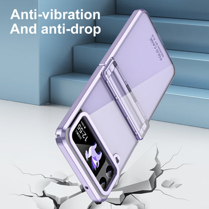 Electroplating Clear Phone Case For Samsung Galaxy Z Flip5 Flip4 Flip3 5G - Mycasety Mycasety