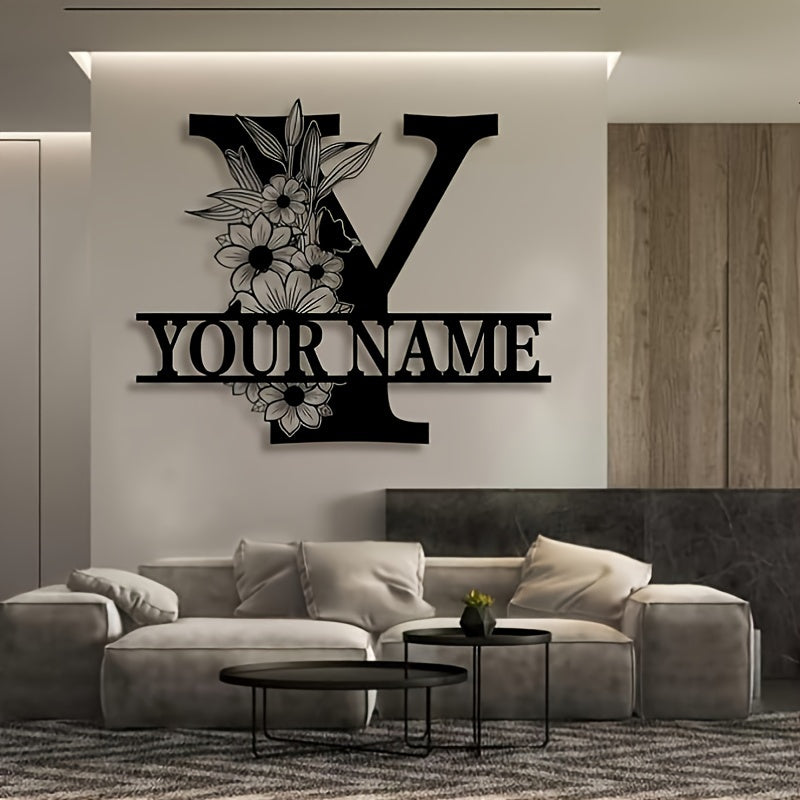 Custom Metal Plaque Family Name Sign  Personalized Split Letter Sign