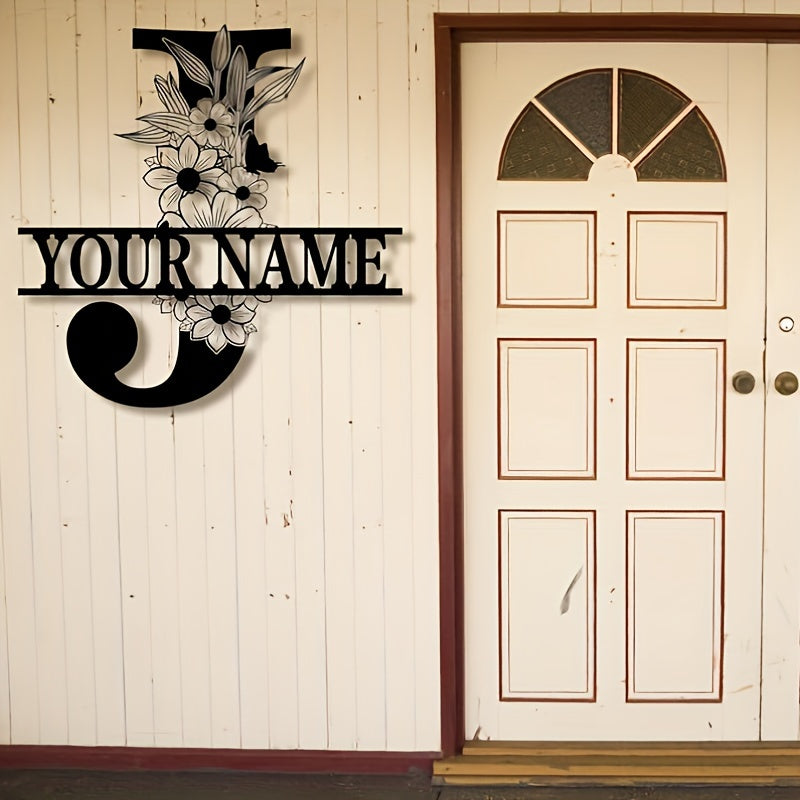 Custom Metal Plaque Family Name Sign  Personalized Split Letter Sign