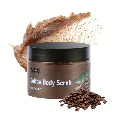 VGO Coffee Body Scrub - Fine Sea Salt Scrub Granules - Hydrating And Nourishing Suitable For All Skin Types 400g/14.1oz