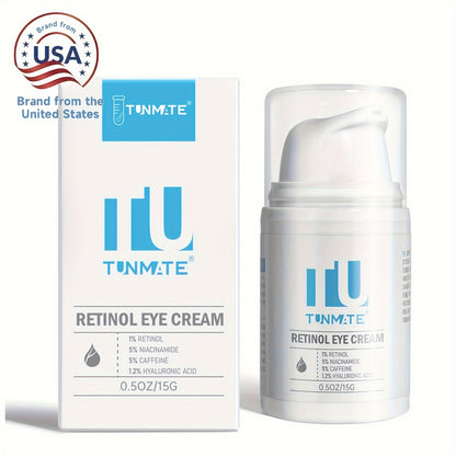 Tunmate Retinol Eye Cream | Contains Retinol And Hyaluronic Acid | Improves The Appearance Of Eye Skin, Moisturizes The Skin, Reduces The Appearance Of Dry Lines, And Makes The Eye Skin Feel Firmer, | Eye Moisturizer | American Brand & 15g-0.5oz