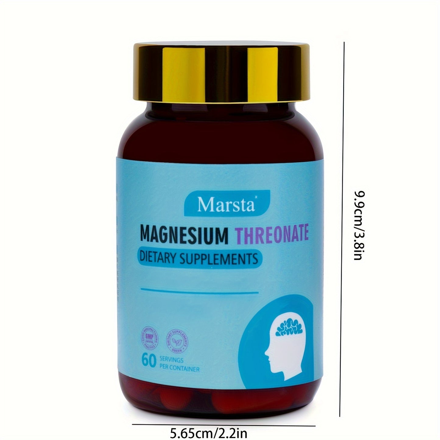 Marsta Magnesium Threonate Capsules 1 Bottle 60 Capsules Rich In Magnesium Threonate, Vegetable Cellulose, Microcrystalline Cellulose, Stearic Acid And Other Ingredients Twice A Day, One Capsule Each Time