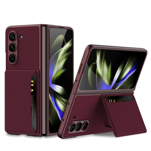 Luxury Leather Card Holder All-inclusive Drop-resistant Phone Case For Samsung Galaxy Z Fold 5/4/3 5G - Mycasety Mycasety