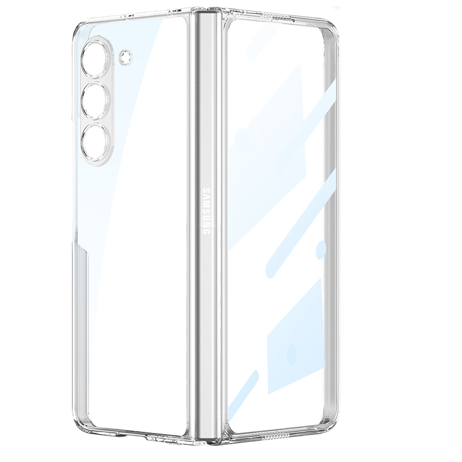 Transparent Electroplating Double-sided Protective Phone Case For Samsung Galaxy Z Fold 5/4/3 5G - Mycasety Mycasety