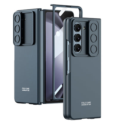 All-inclusive Lens Slide Protector Phone Case With Back Screen Protector For Samsung Galaxy Z Fold5 - Mycasety Mycasety