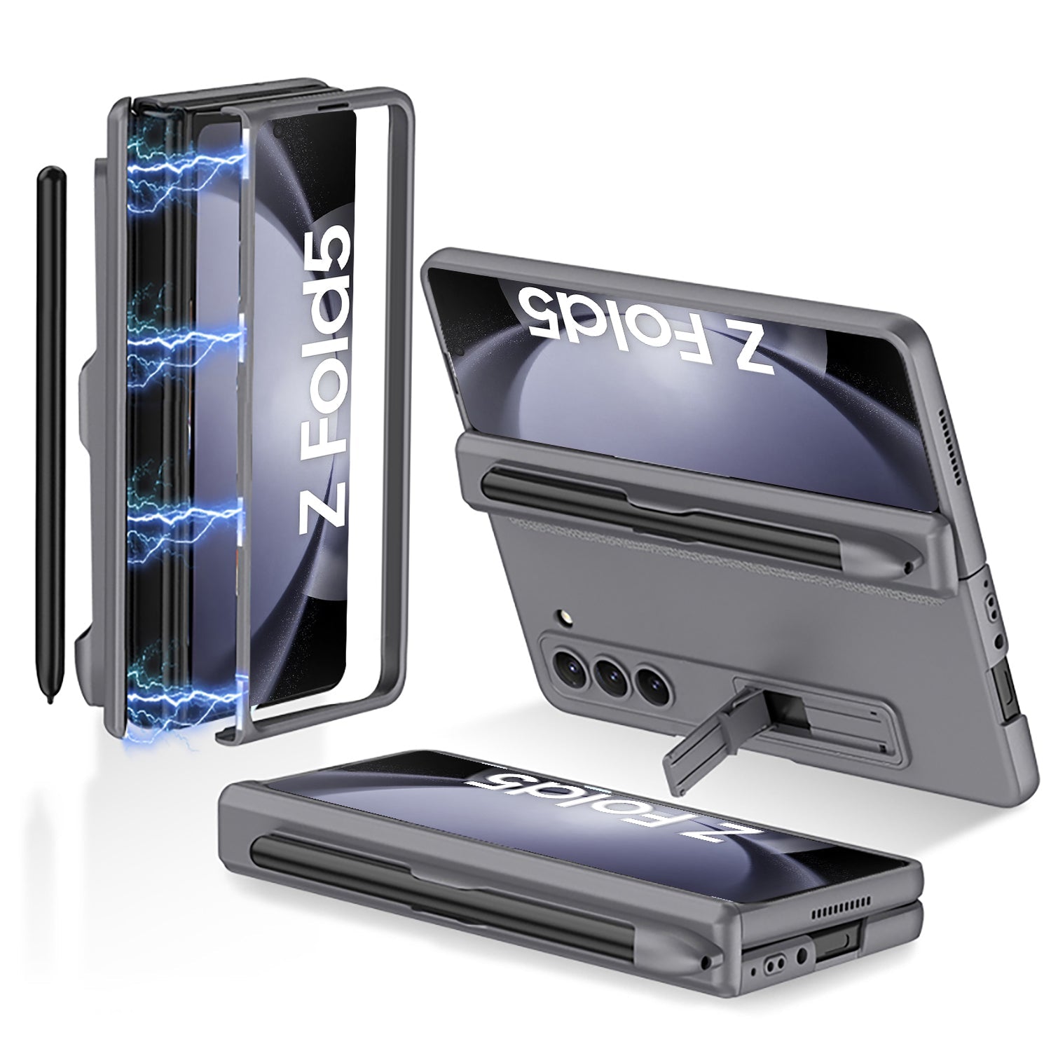 Magnetic Hinge S Pen Slot Ultra-Thin Phone Case For Samsung Galaxy Z Fold5 Fold4 Fold3 - mycasety2023 Mycasety
