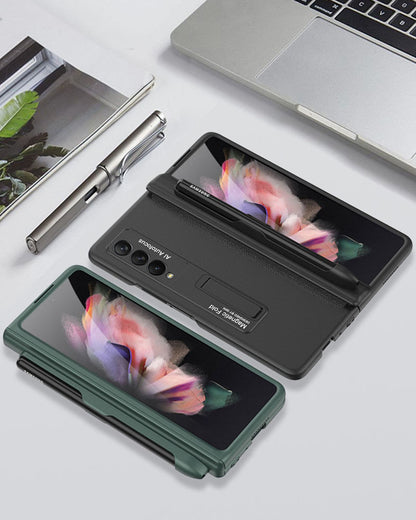 Heavy Duty Galaxy Z Flip 3 5G Case With Kickstand S Pen Slot And Magnetic Hinger Protector