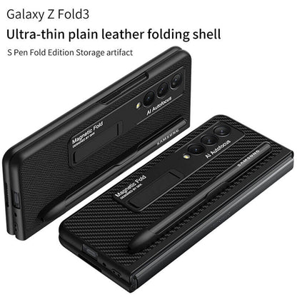 Luxury Leather Cover With Pen Slot Holder For Samsung Galaxy Z Fold 3 5G - GiftJupiter