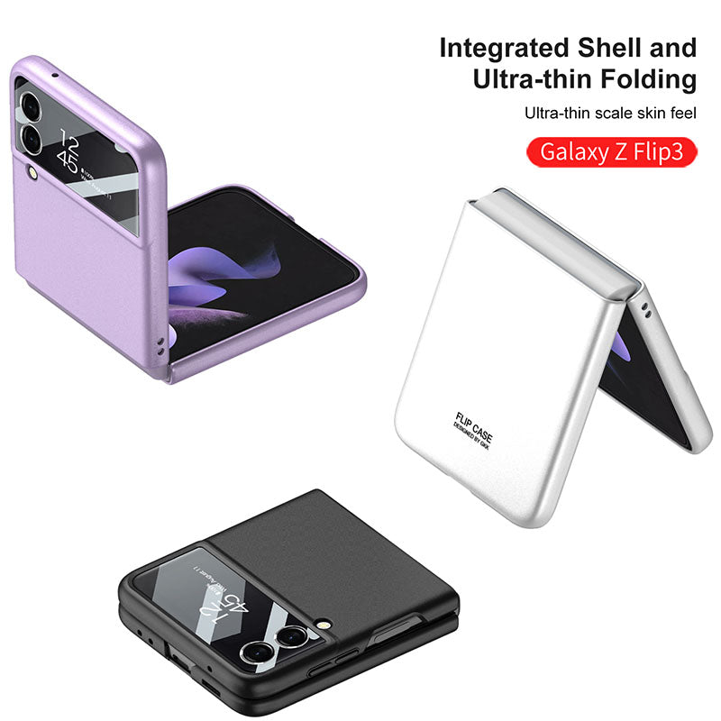Ultra-Thin Matte Hard Cover For Samsung Galaxy Z Flip 3 5G Case With Back Screen Glass