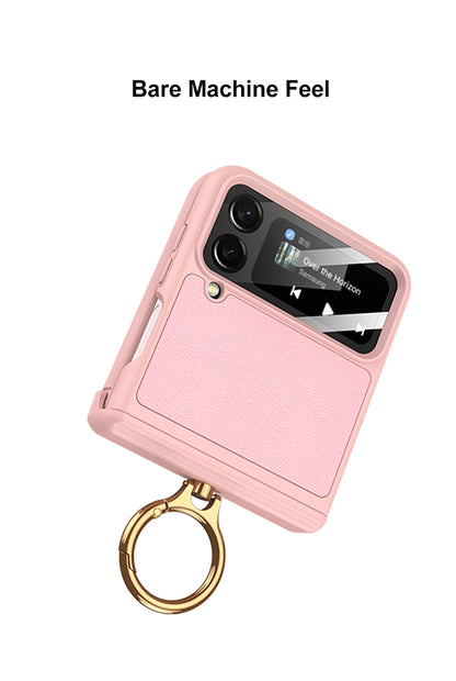 Magnetic Shockproof Case For Galaxy Z Flip4 5G With Verical Braceket and Ring