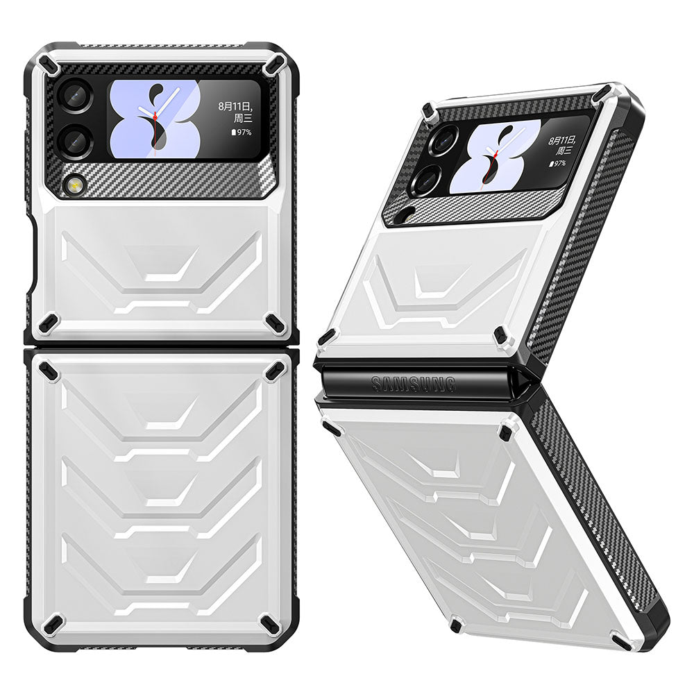 Newest Double-Cover Flip Mecha all-inclusive Rugged Phone Case For Galaxy Z Flip4 Flip3 Samsung Cases