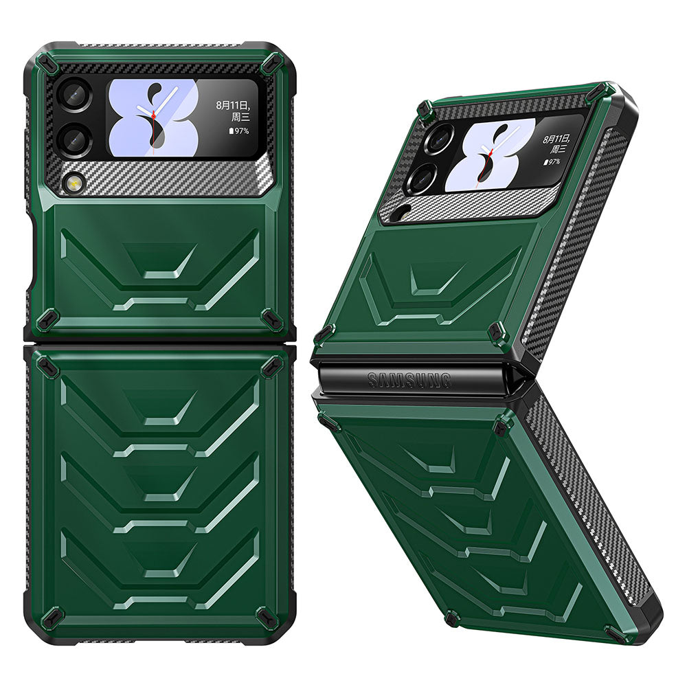 Newest Double-Cover Flip Mecha all-inclusive Rugged Phone Case For Galaxy Z Flip4 Flip3 Samsung Cases