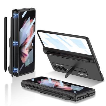 Magnetic Hinger Full Protector Heavy Duty Galaxy Z Flip 3 5G Case With Kickstand S Pen Slot and Screen Film